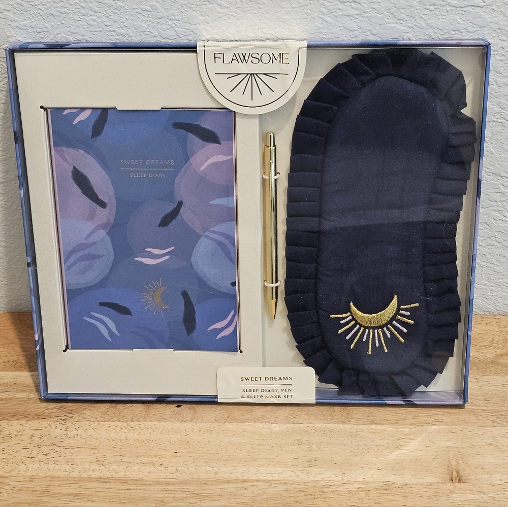 The Flawsome Sweet Dreams Sleep Diary, Pen, & Sleep Mask Set